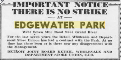 Edgewater Park - No Strike At The Park June 25 1948